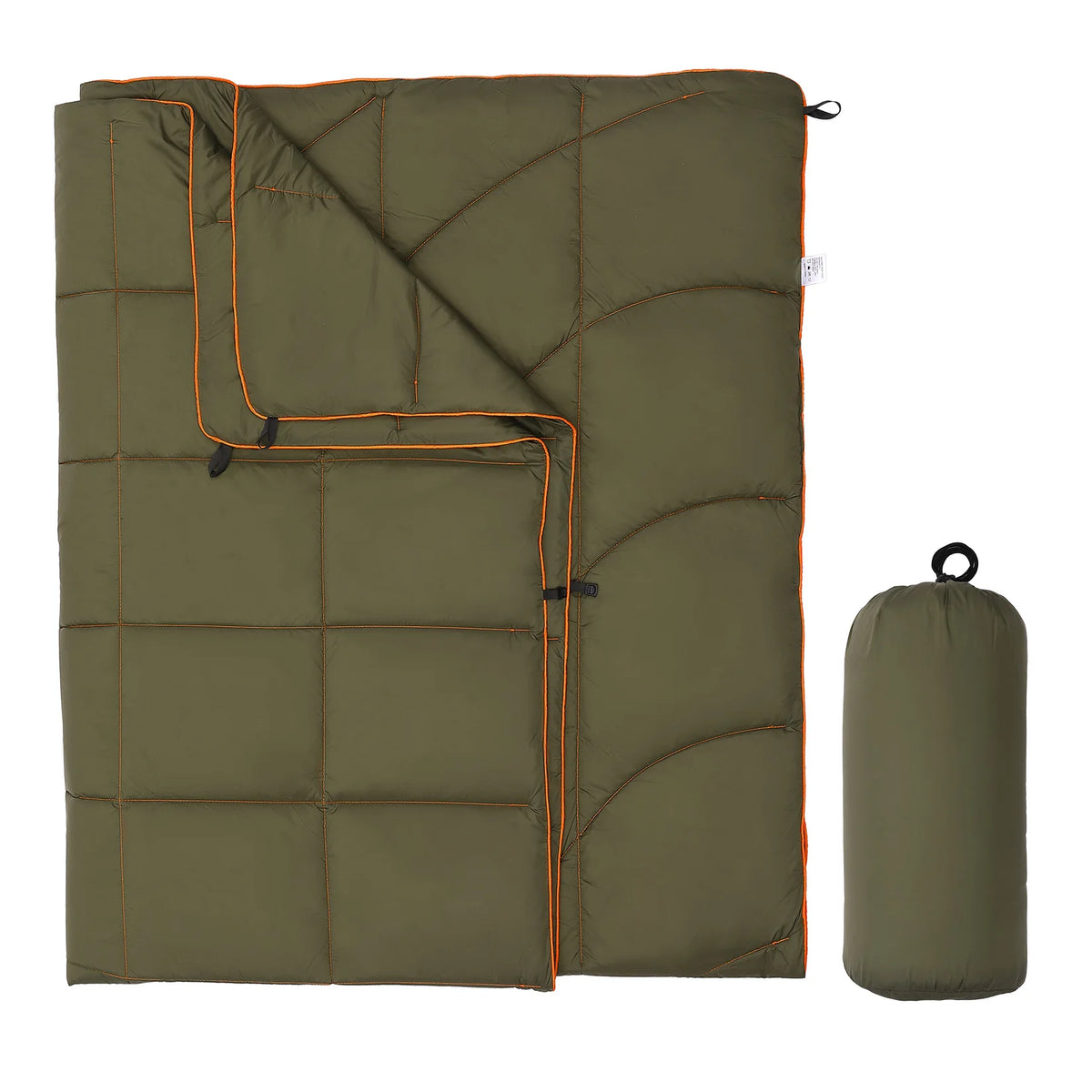 Puffer Camping Blanket, 79"×55" Waterproof Warm Outdoor Blanket, Compact Lightweight Quilted Throw for Cold Weather Traveling Hiking Camping