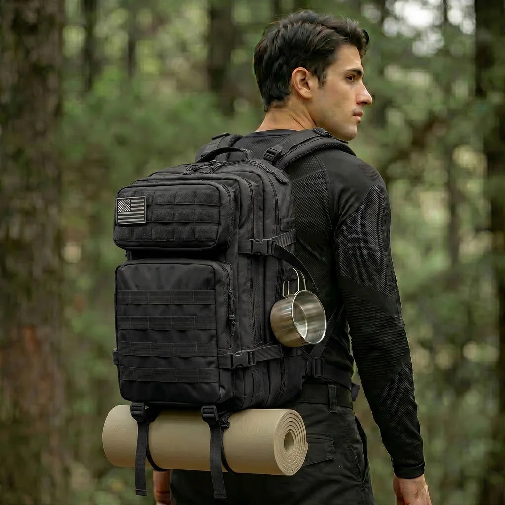 45L Tactical Hunting Backpack Molle Storage Bag Large Capacity Multi Pocket Wear Resistant Outdoor Hunting Gear Rucksack Durable Wild Shooting Daypack For Men Women Hunters Bushcraft Wilderness Trekking Camping Luggage Bag