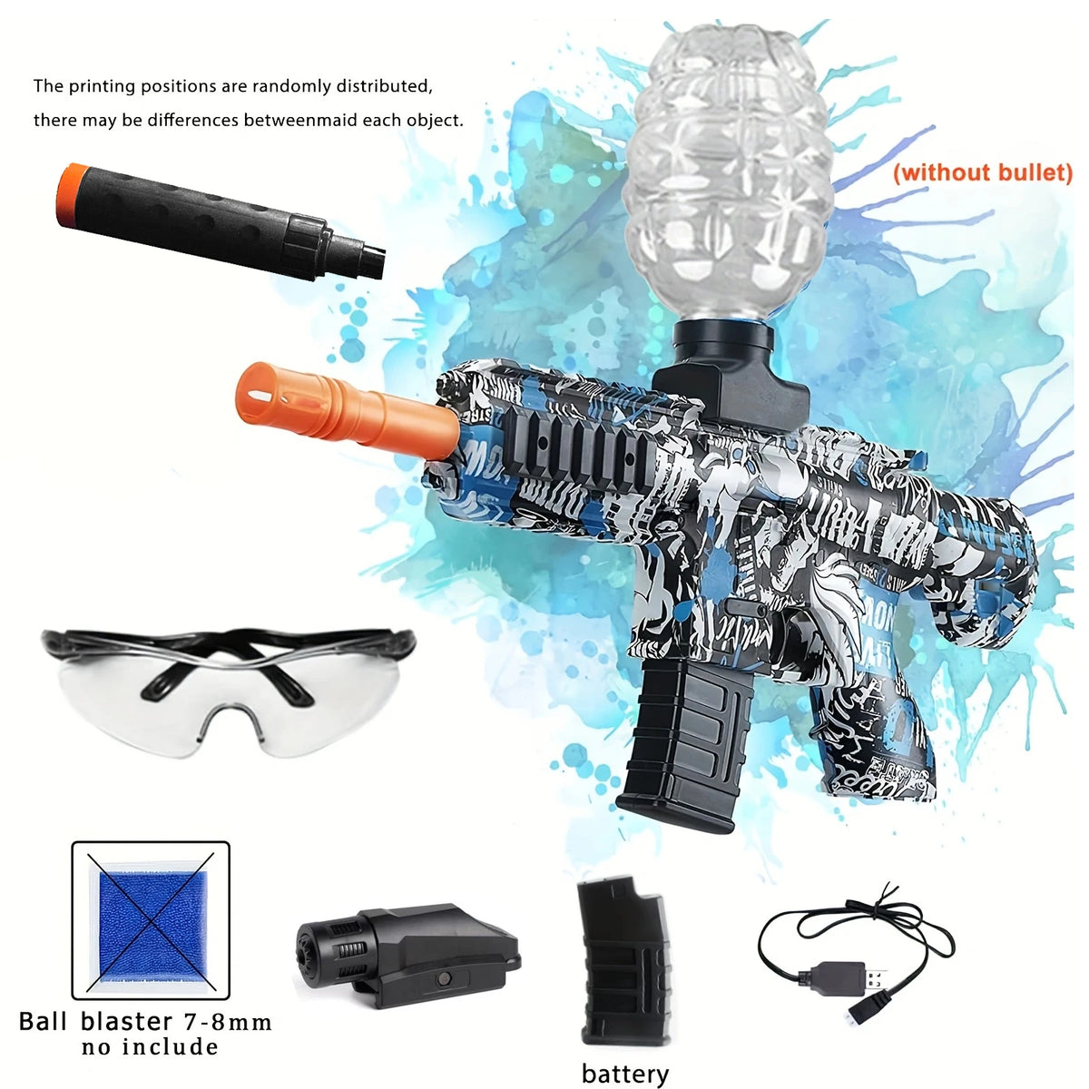 Electric Gel Ball Blaster Gun, Splat Gun High-Speed Splatter Ball Toy Gun ,Outdoor Activities-Fighting Shooting Team Game