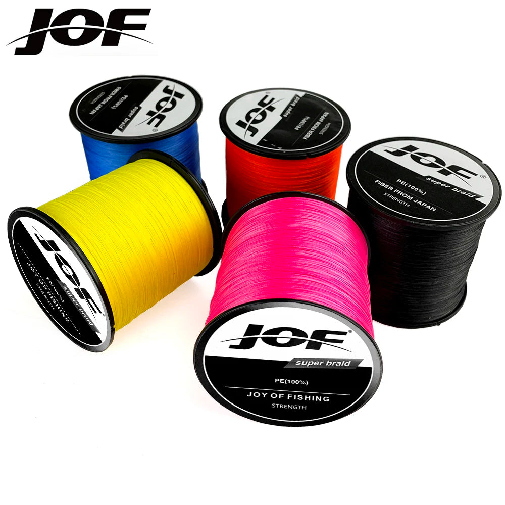JOF 4x Braided 300M 500M 1000M PE Fishing Line Multifilament Smooth Fishing Line for Fishing Lure Bait Carp Fish 10-80LB