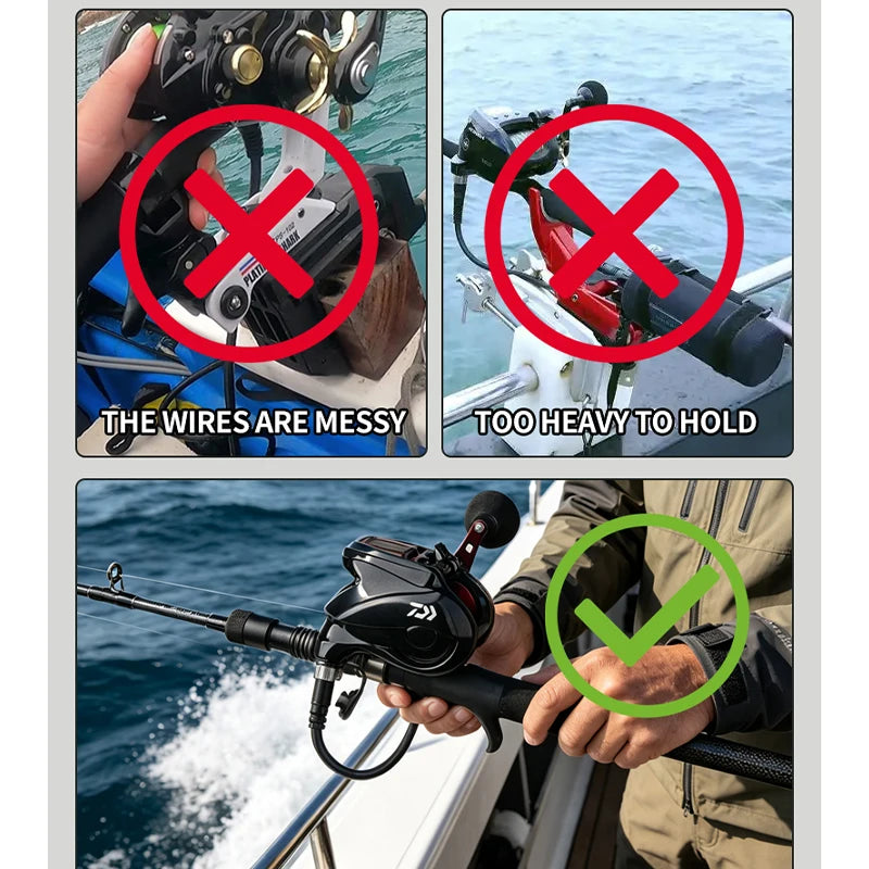 Electric Reel Charging Built-in Lithium Battery Fuji Seat 5 Dia PC Lock Aluminum Alloy Rod Tip Lure Boat Jigging Fishing Rod