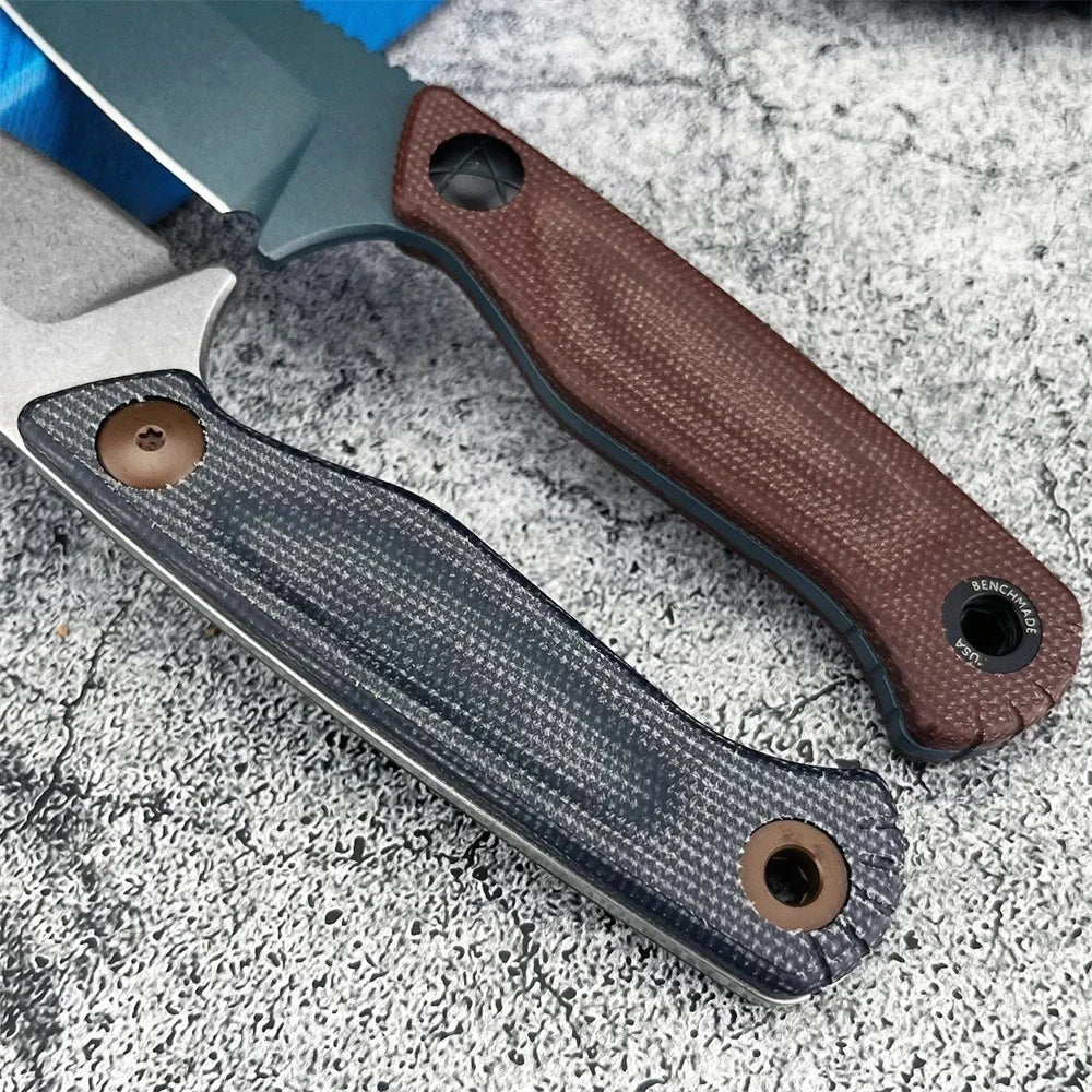 BM 203BT Fixed Blade Knife with Sheath D2 Steel Blade G10 Handle Outdoor EDC Camping Knife Hiking Hunting Survival Tools