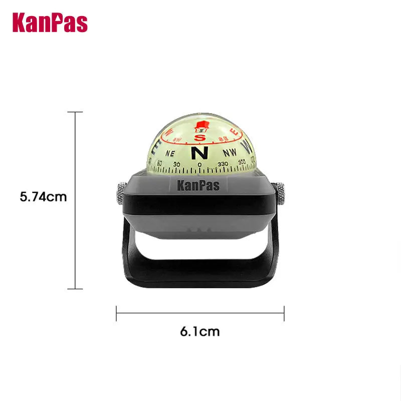 KanPas Dash Board Compass for Car/Innovative Double Dials/Powerful Luminous Capsule/Adjustable Compass Holder