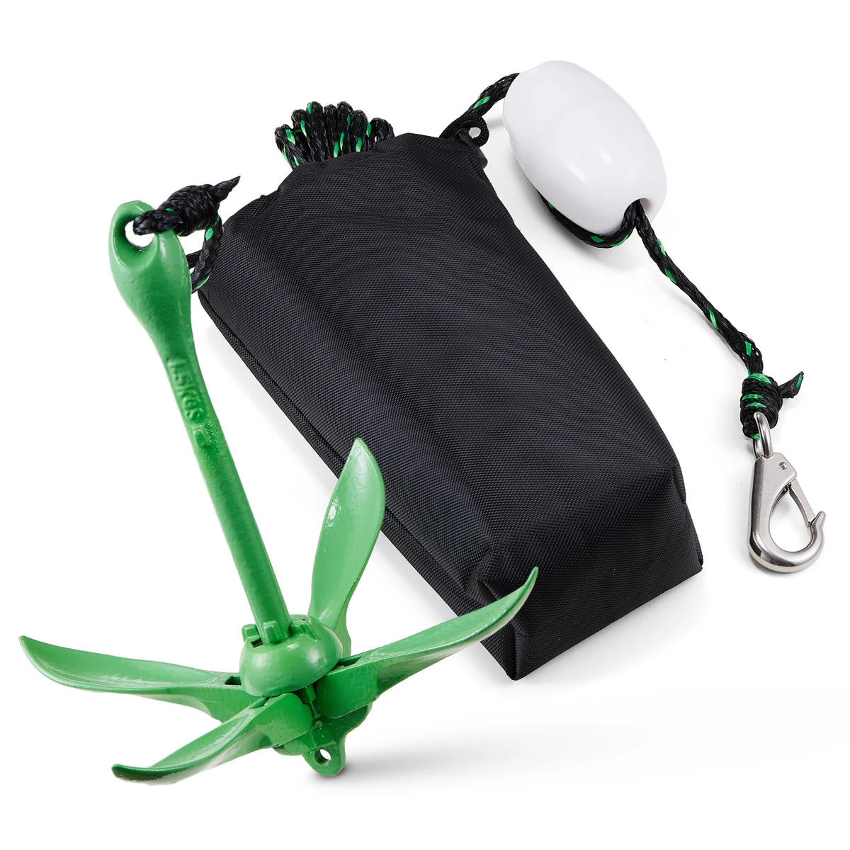 SucceBuy Kayak Anchor Kit 3.5 lb Paddle Board Anchor Kit with 26.2 ft Rope and Buoy Folding Small Boat Anchor with Storage Bag