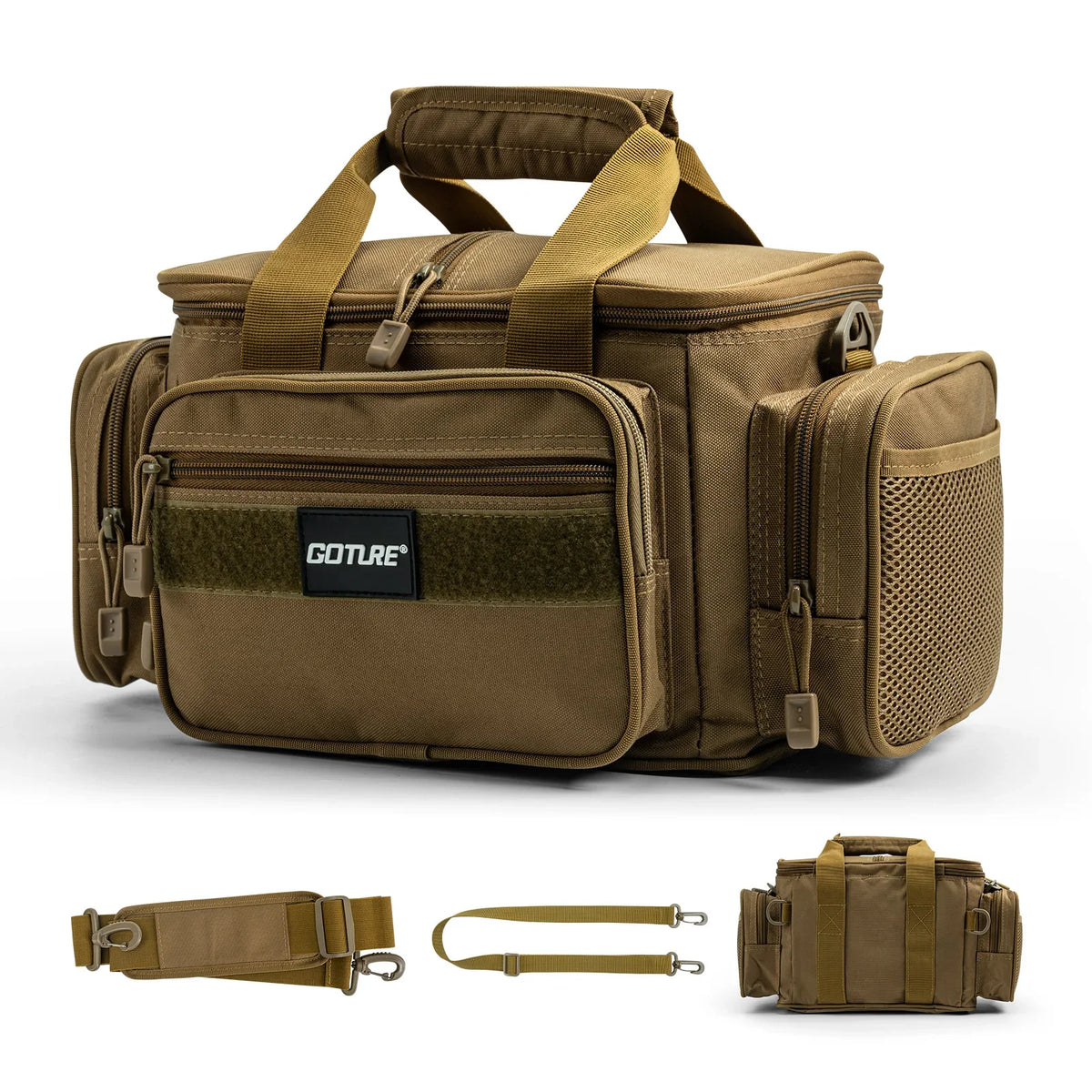 Goture Fishing Bags Waterproof 600D Oxford Fabric High Capacity Storage Durable Fishing Gear Bags for Men Outdoors Bag