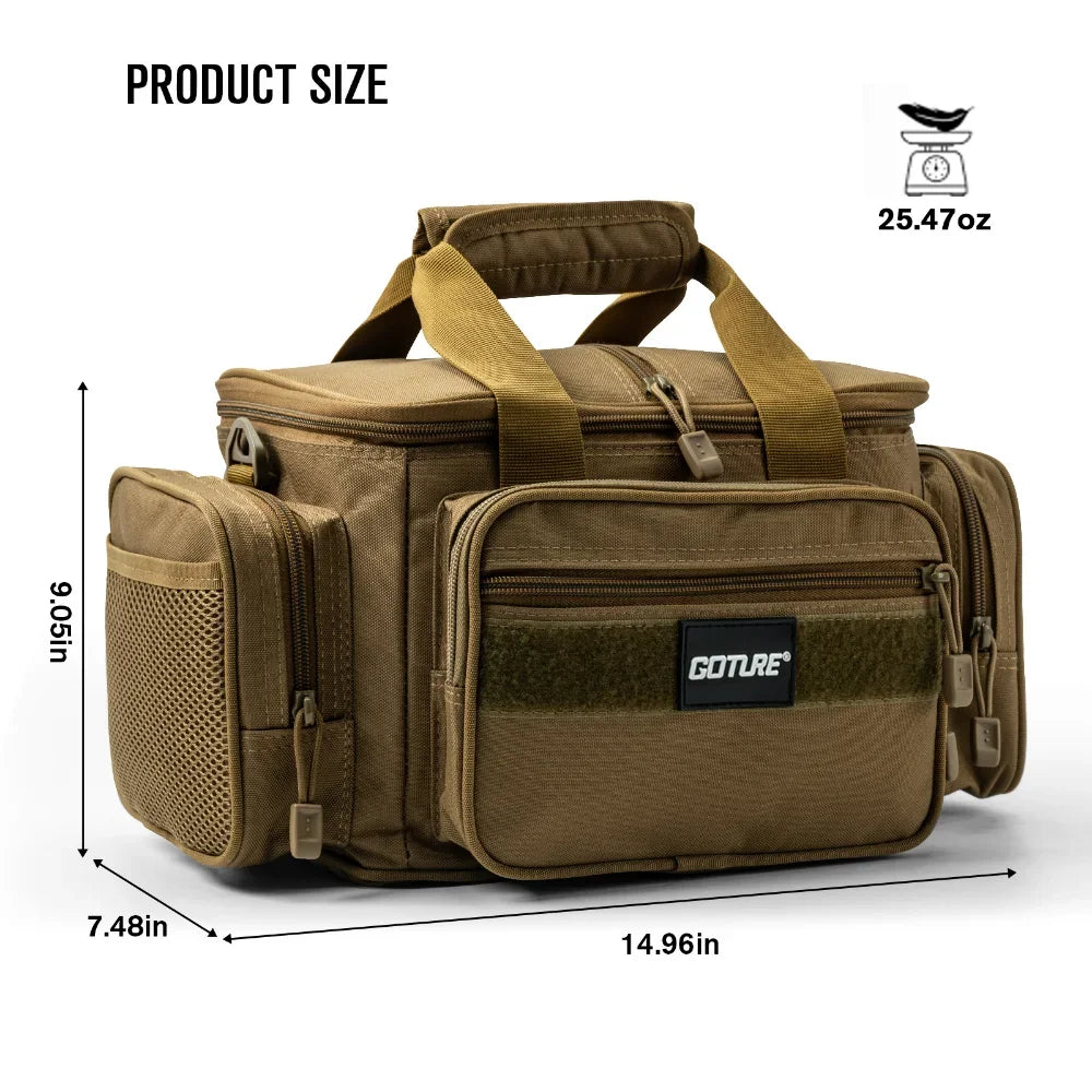 Goture Fishing Bags Waterproof 600D Oxford Fabric High Capacity Storage Durable Fishing Gear Bags for Men Outdoors Bag