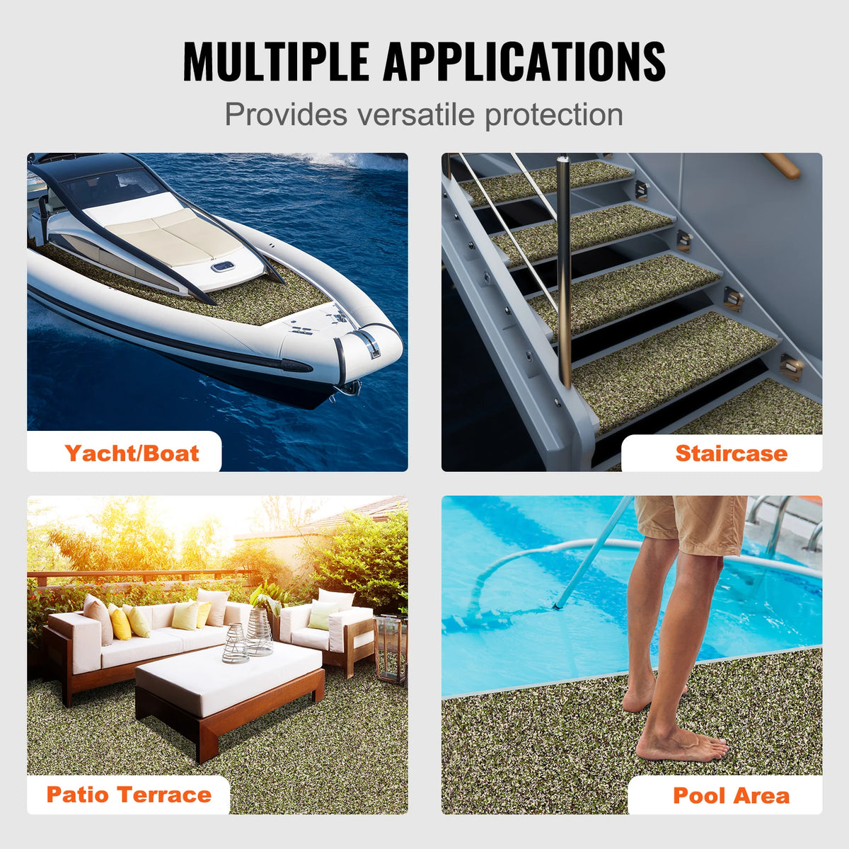 SucceBuy Boat Flooring EVA Foam Boat Decking Non-Slip Self-Adhesive Flooring Marine Carpet for Boats Yacht Pontoon Kayak Decking