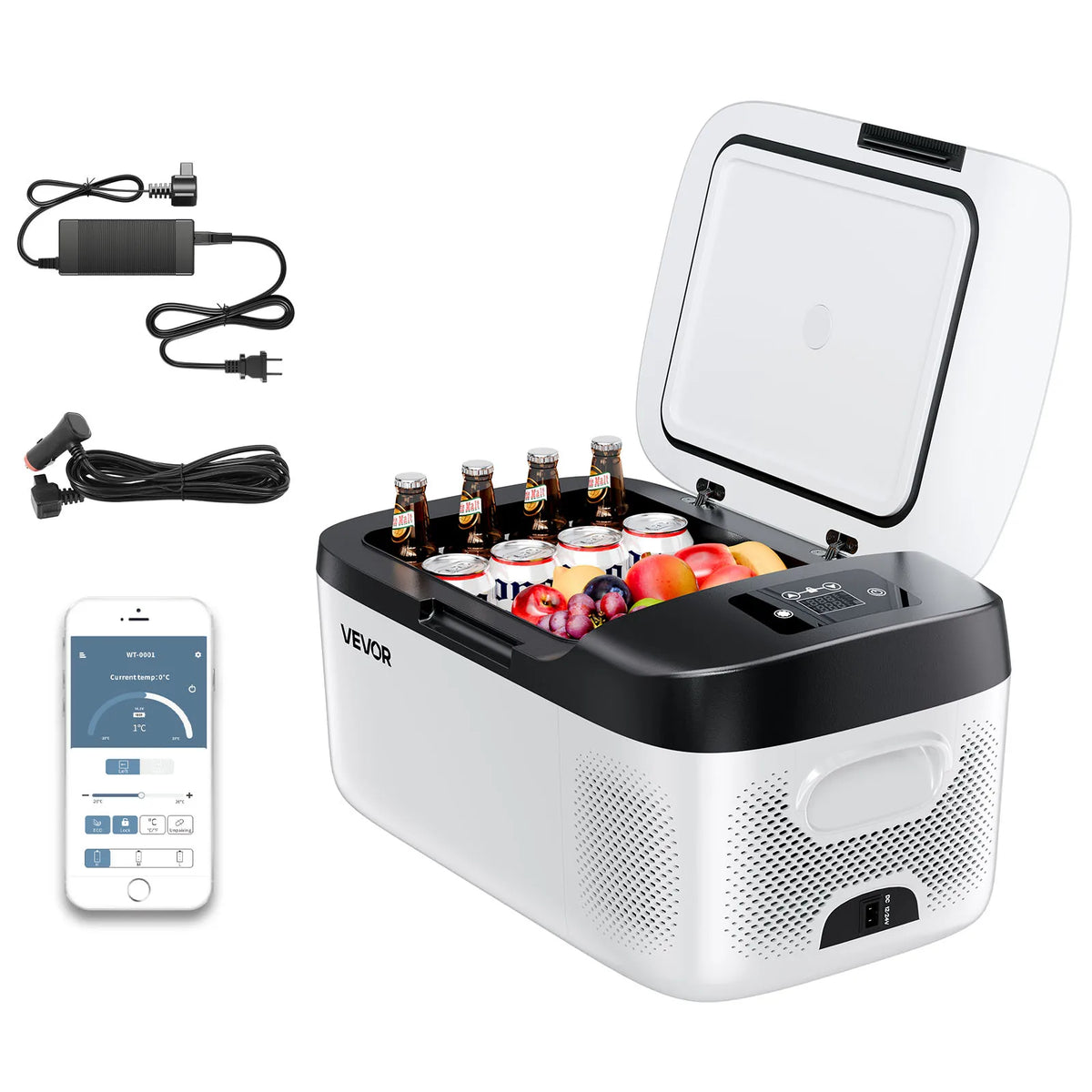 Succebuy 15L 20L 22L 30L 45L 55L Portable Car Cooler Refrigerator Electric Compressor 12V/24V DC 110-240V AC Freezer for Home