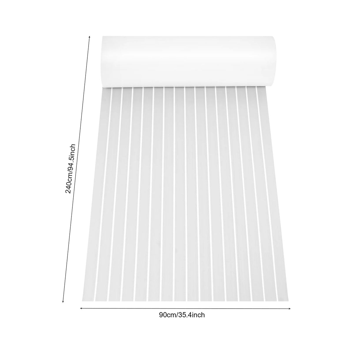 240×90x0.6cm Self-Adhesive EVA Foam Boat Marine Flooring Faux Teak Decking Sheet Striped Yacht Mat Washable