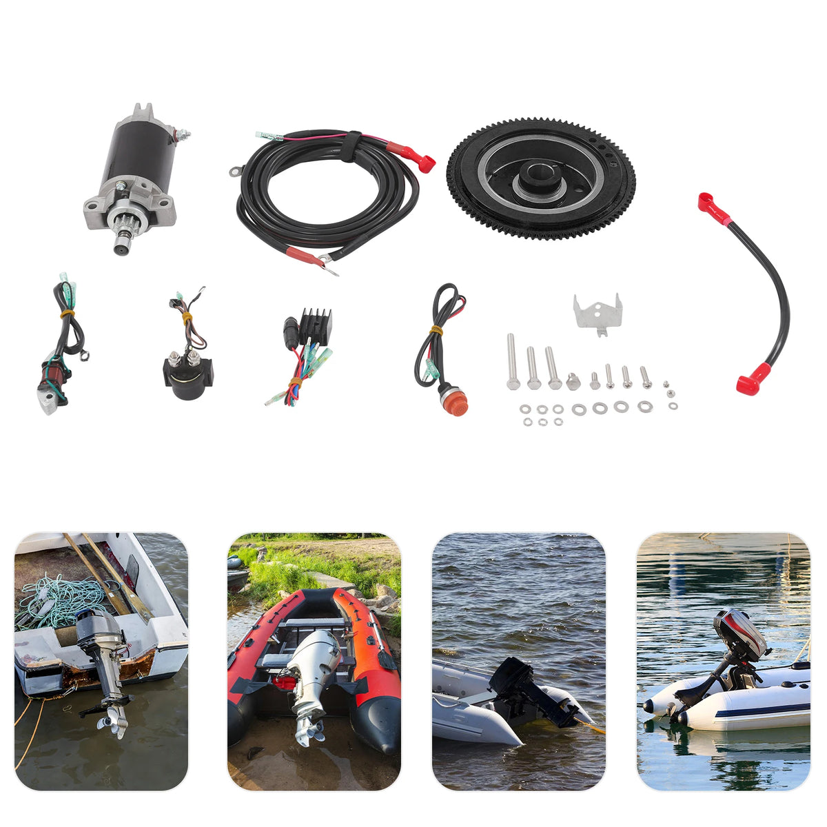 Yamaha 2-Stroke 40PS Outboard Electric Start Kit Yamaha Outboard Engine Starter Motor Conversion Kit