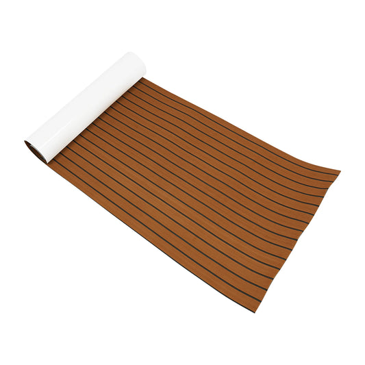 240x90cm EVA Foam Teak Floor Mat 6mm Thick Anti-Slip Self-Adhesive Pad Cuttable Waterproof Marine Carpet for Boat Deck RV Yacht