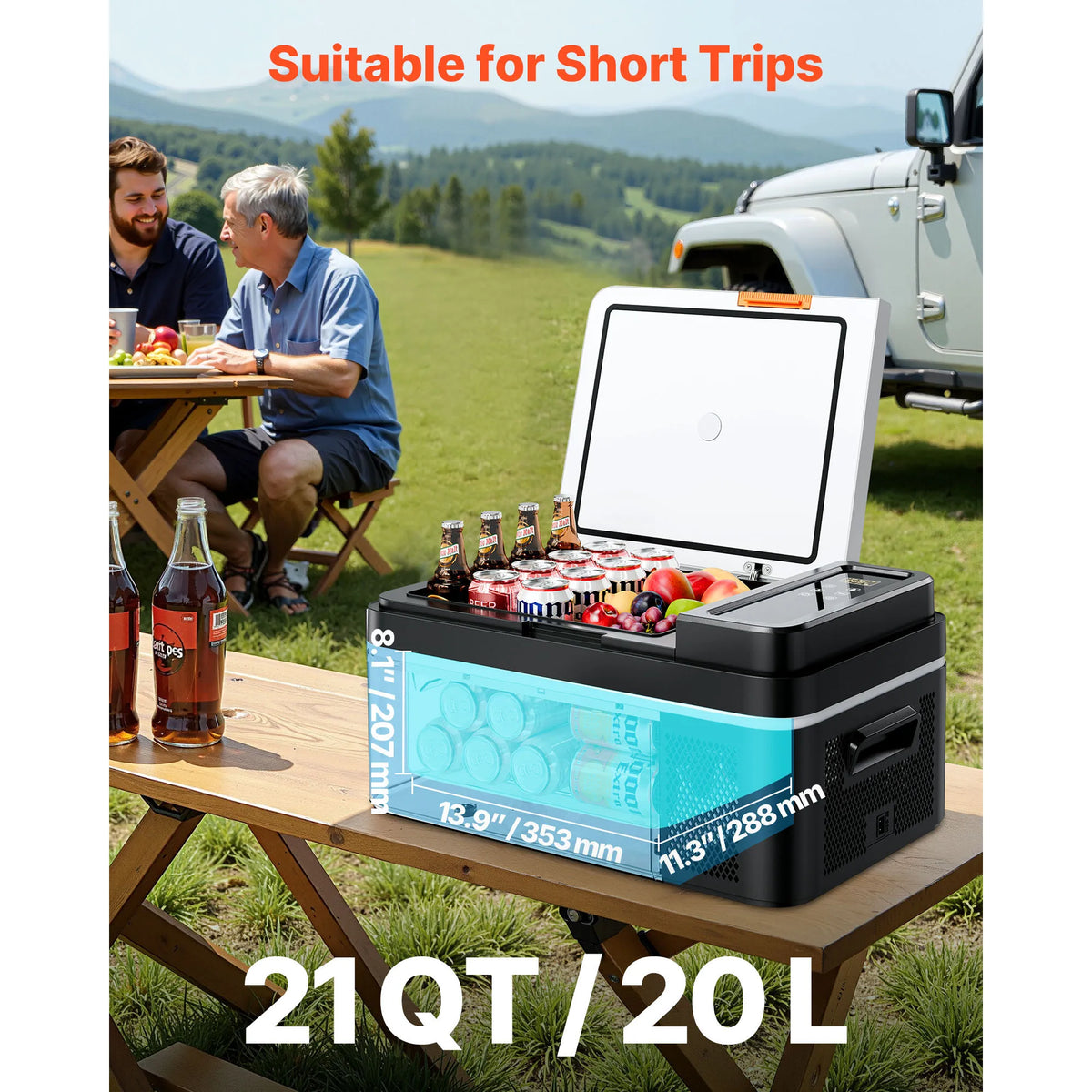 Succebuy 15L 20L 22L 30L 45L 55L Portable Car Cooler Refrigerator Electric Compressor 12V/24V DC 110-240V AC Freezer for Home