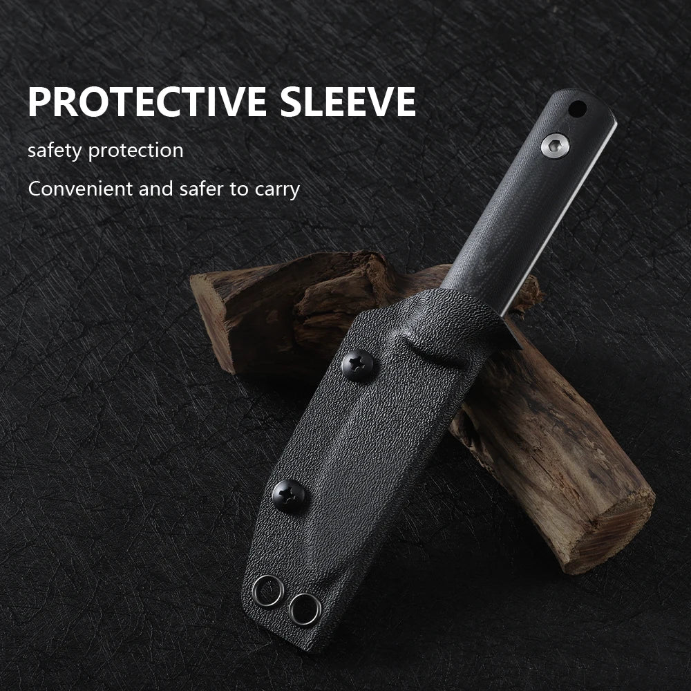 Portable DC53 Steel Fixed Knife - G10 Handle, with Sheath, Survival Knife, Unboxing Knife, Daily Tools.