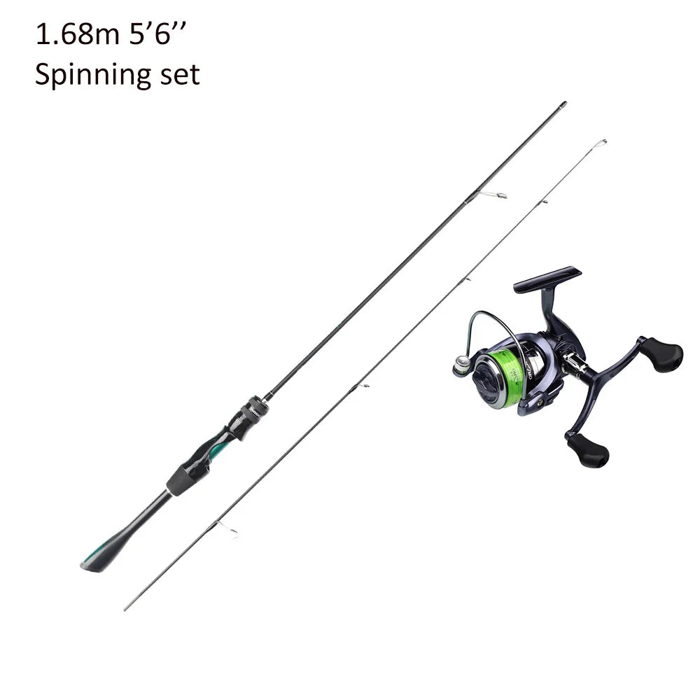 FISHINGFANS ORCA ULTRALIGHT UL SOLID TIP TAPERED HANDLE TROUT LAKE RIVER SPINNING CASTING FISHING ROD