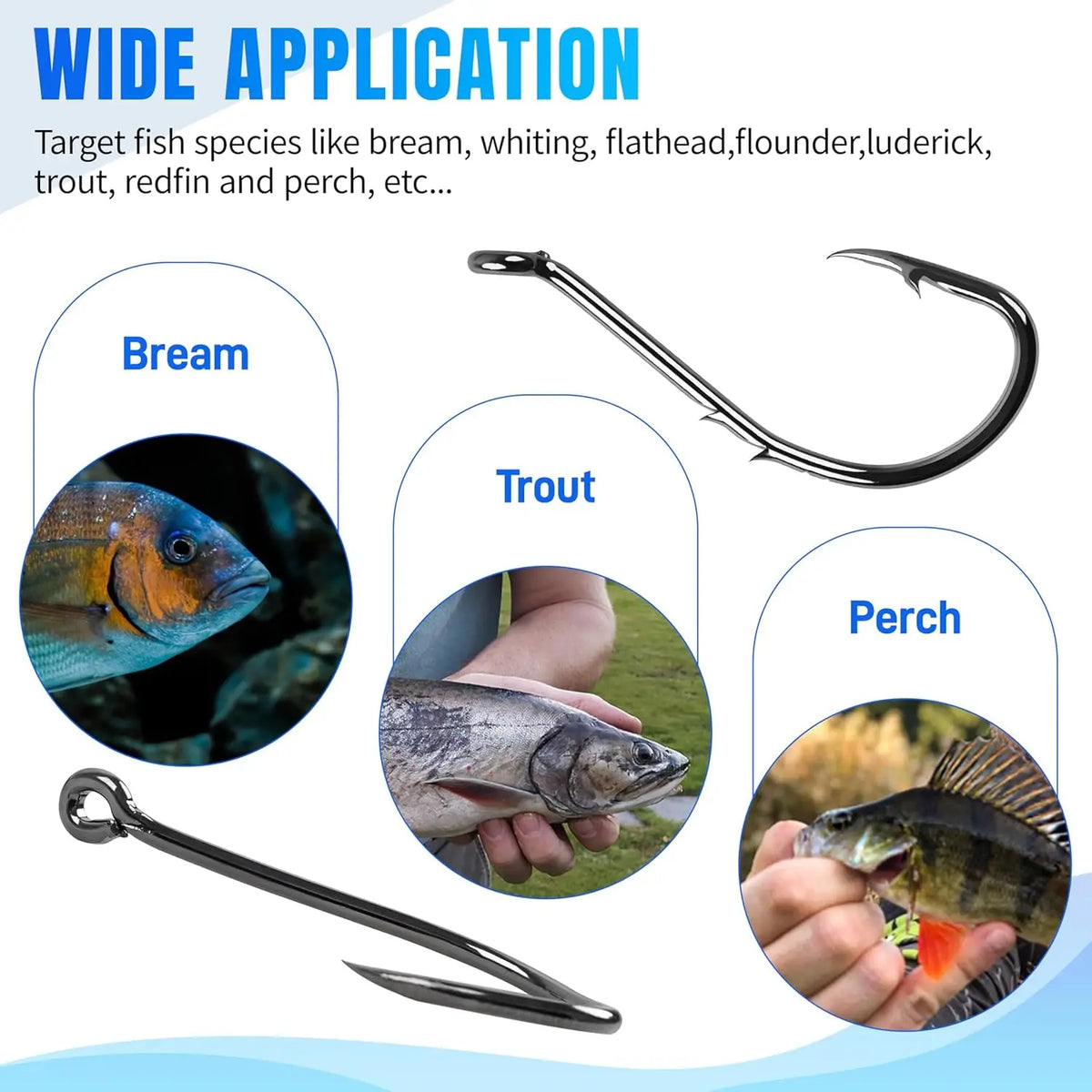 FishTrip Octopus Baitholder Fishing Hooks 2X Sharp Barbed Beak Hooks High Carbon Steel Extra Sharp Closed Eye for Saltwater