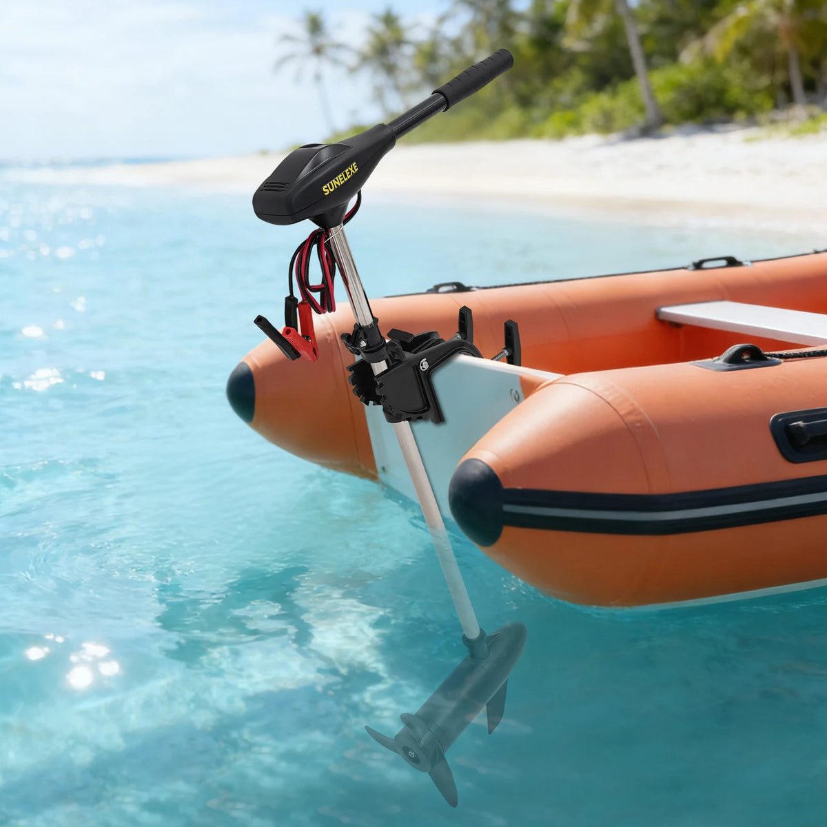 Powerful 40lb Thrust Electric Trolling Motor, 5 Forward Speeds, Adjustable & Durable for Fishing & Inflatable Boats