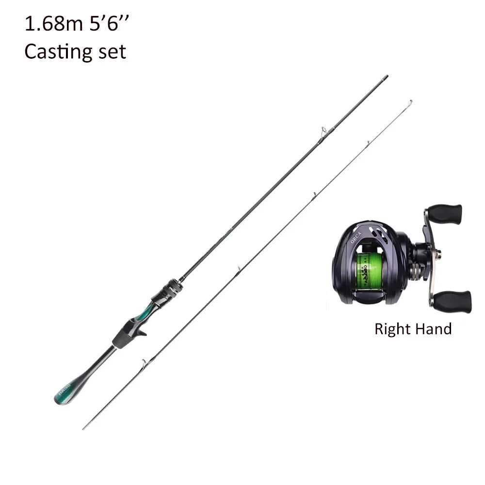 FISHINGFANS ORCA ULTRALIGHT UL SOLID TIP TAPERED HANDLE TROUT LAKE RIVER SPINNING CASTING FISHING ROD