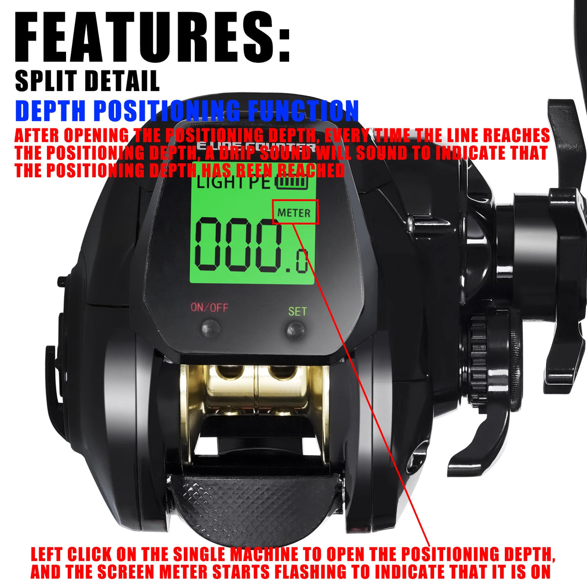 New Big Led Screen Electronic Baitcasting Fishing Reel High Speed 7.2:1 10kg Saltwater Waterproof Cast Drum Wheel Casting