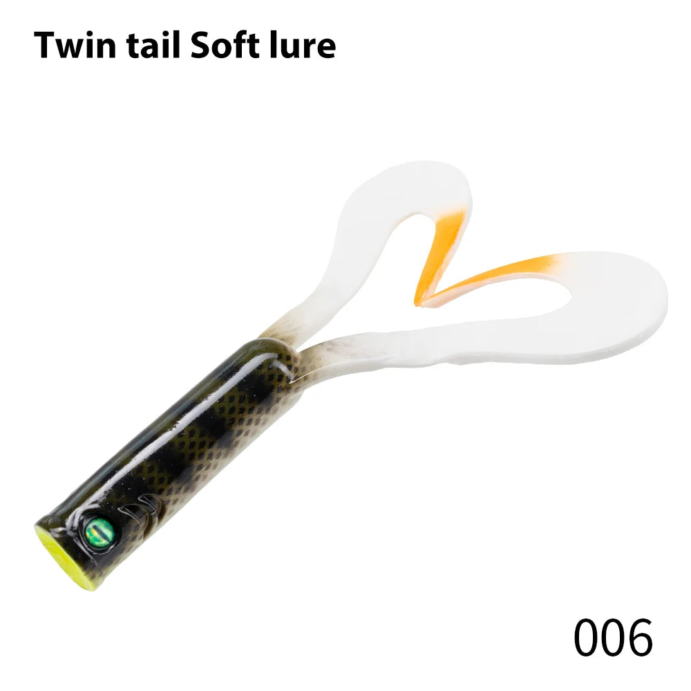 Hunthouse Twin Tail Trailer Soft Fishing Lure Silicone Spinning 145/175mm 21.7/36.7g PVC For Pike Barsch Zander Fish Accessories