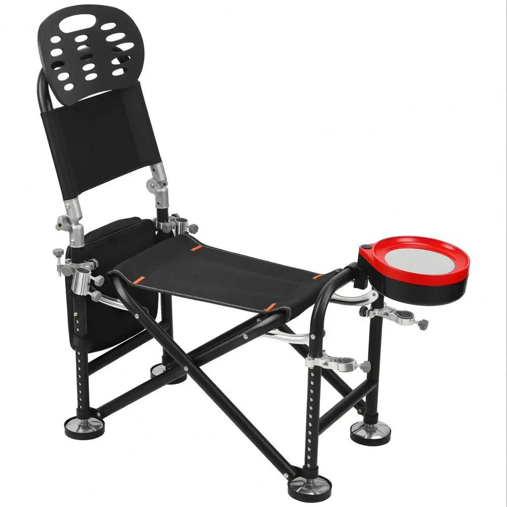 21cm Height Adjustable 13 Gears Fishing Chair Folding Outdoor Deck Chair with Backrest Rod Holder Fishing Gear Gift