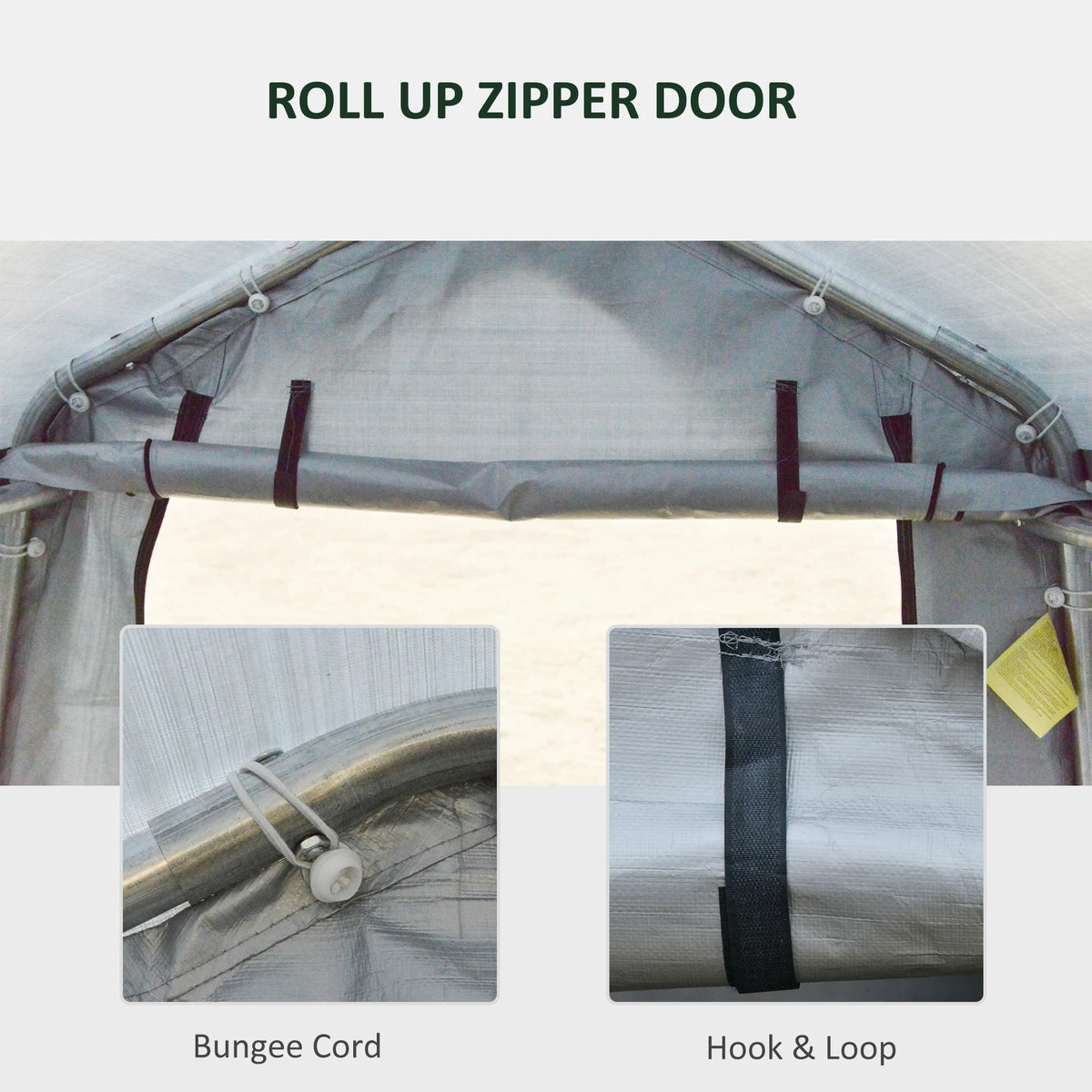 6'x8' Outside Vehicle Port/Tent w/ Stakes & Guy Wire Stability Kit