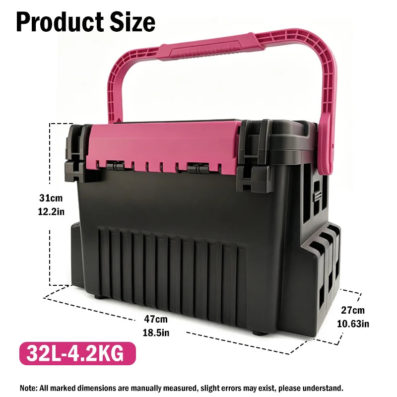 LEYDUN 2026 7000 32L Large Fishing Tackle Box Multifunction Capacity Stand Rod Holder Plastic Egi Box Fishing Boxes