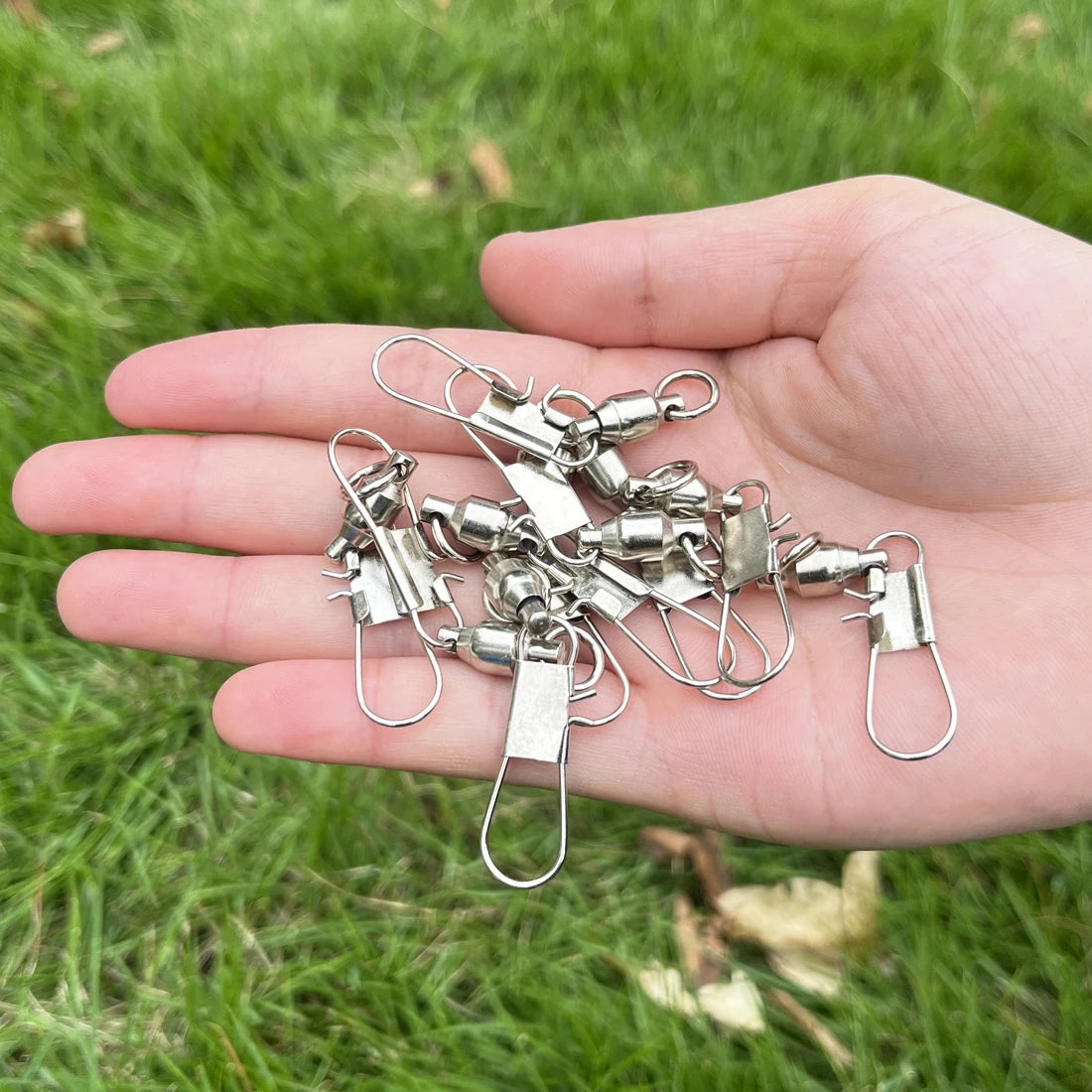 FishTrip Fishing Snap Swivel Interlock Snap Ball Bearing Swivels Stainless Steel Cross Lock Clip Squid Fishing Connector