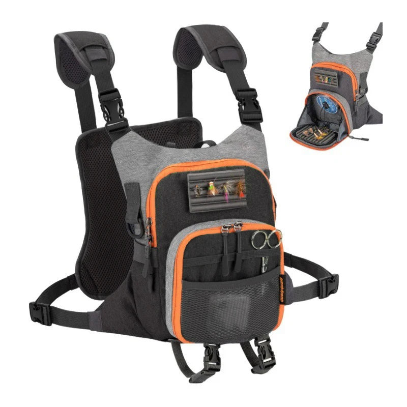 Fly Fishing Chest Bag for Storing Fishing Tackle, Holds Two Fly Boxes, Outdoor Fishing Bag, Fishing Supplies Storage Bag