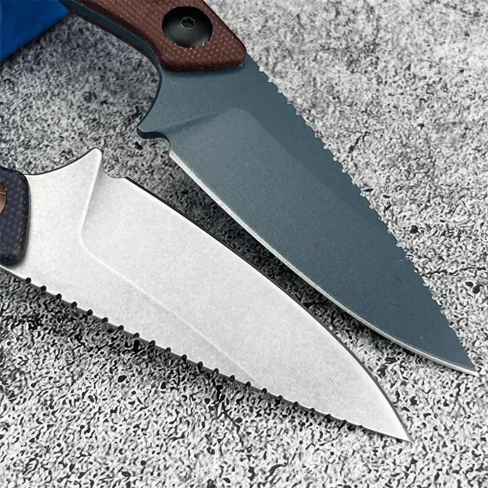 BM 203BT Fixed Blade Knife with Sheath D2 Steel Blade G10 Handle Outdoor EDC Camping Knife Hiking Hunting Survival Tools