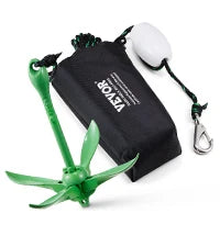 SucceBuy Kayak Anchor Kit 3.5 lb Paddle Board Anchor Kit with 26.2 ft Rope and Buoy Folding Small Boat Anchor with Storage Bag